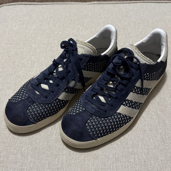 Adidas Gazelle Primeknit Sneaker-Mens 7.5-Blue/White-GUC - Picture 3 of 16